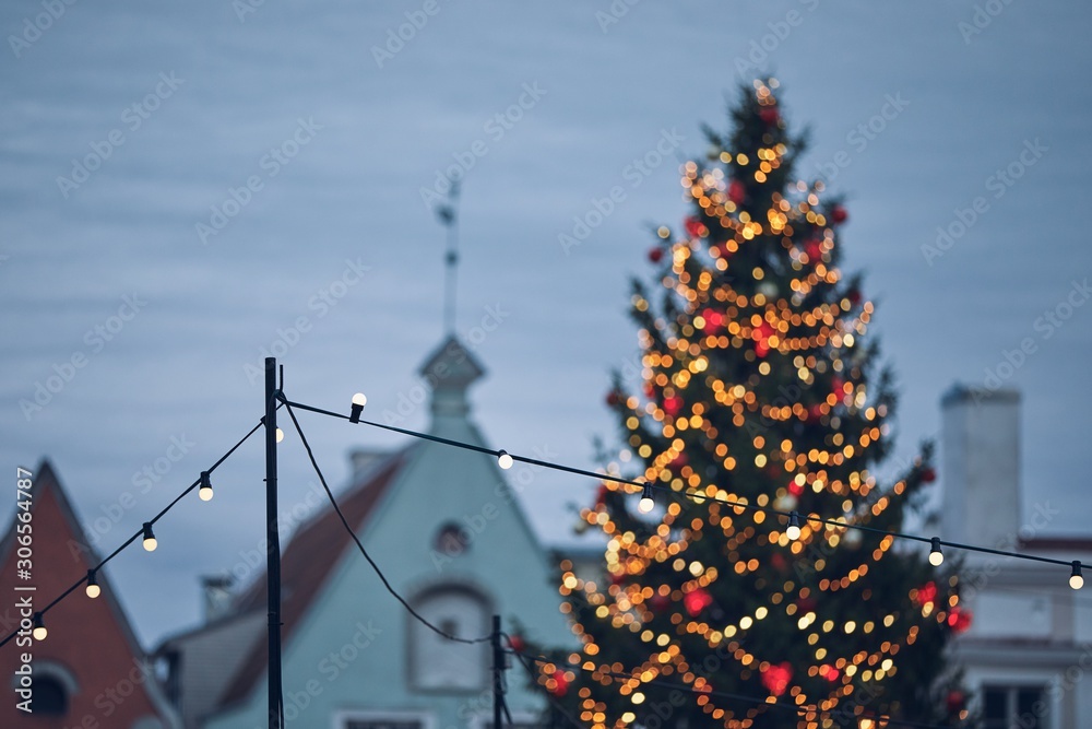 Christmas decoration in old city