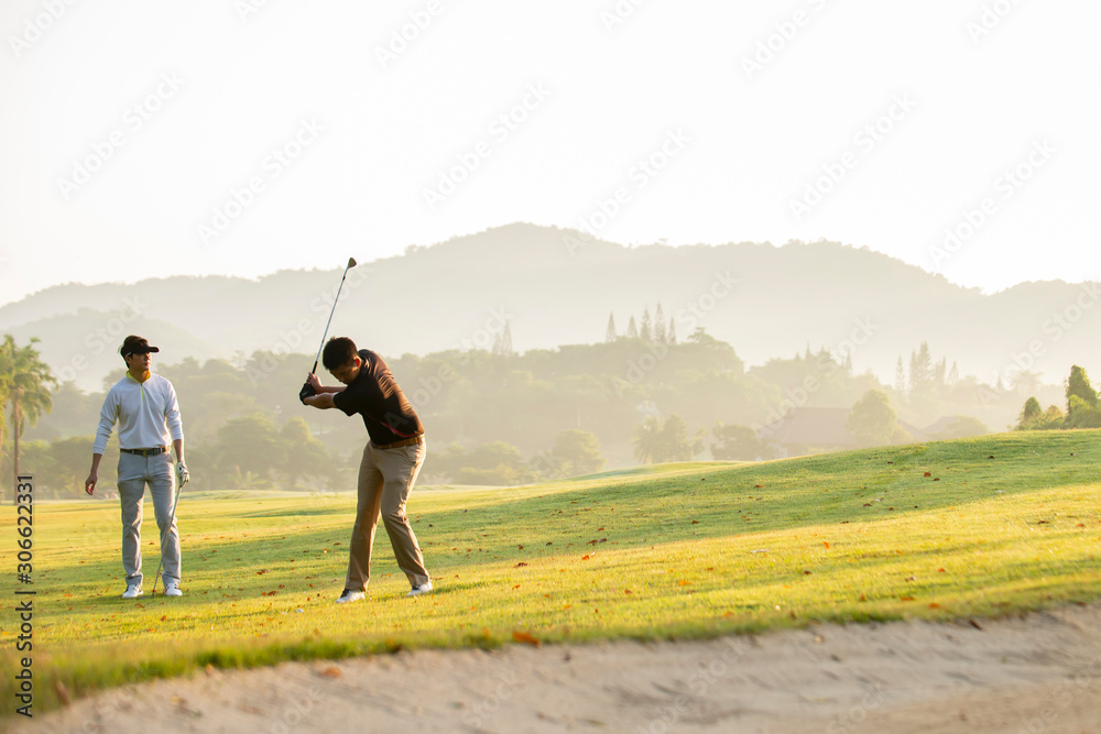 man  golfer  playing  golf  at  golf  course