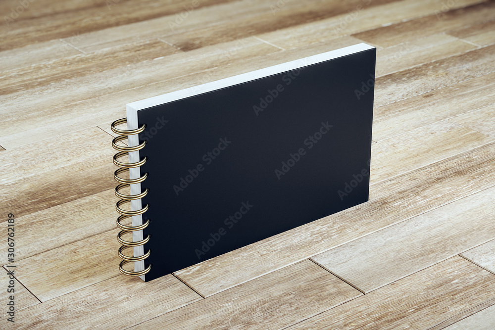 Black page notebook with clipping path