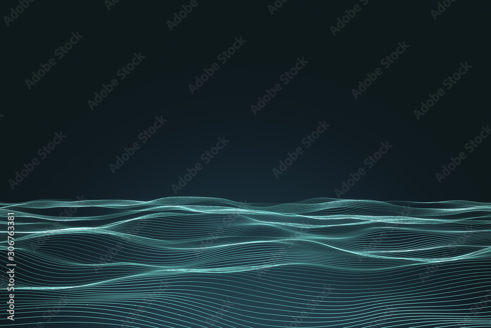 Abstract blue wave background