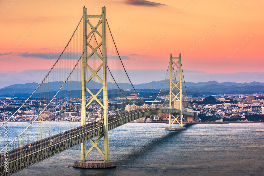 Kobe, Japan at Akashi Kaikyo Bridge