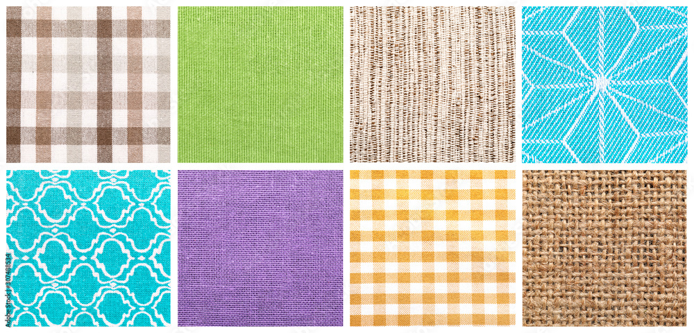 Textures of different fabrics as background