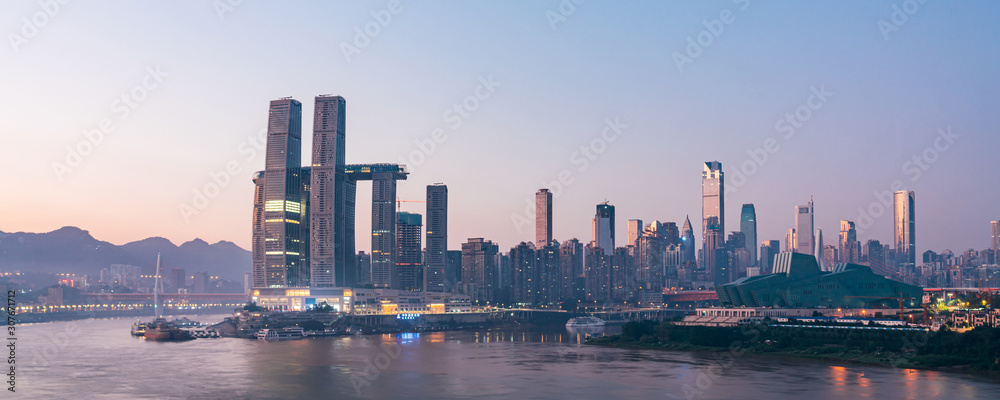 Night Scenery of Chaotianmen Wharf, Chongqing, China