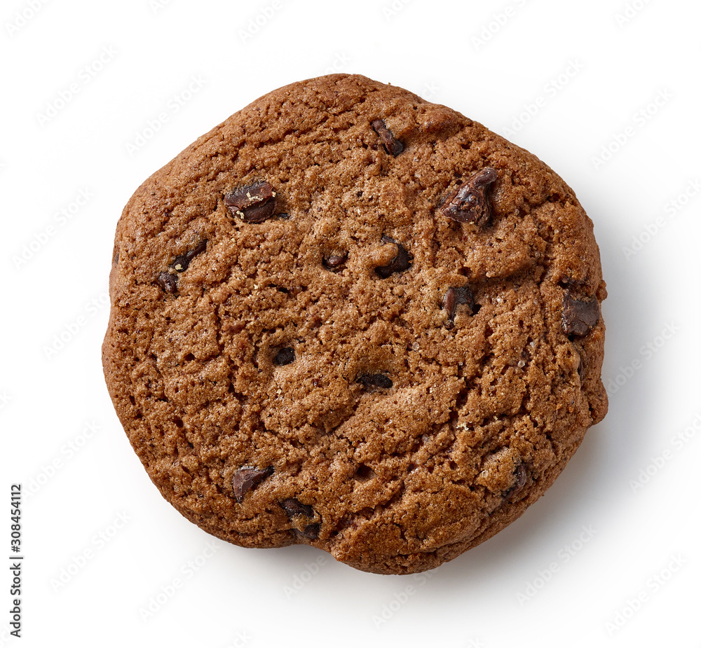 chocolate cookie on white background