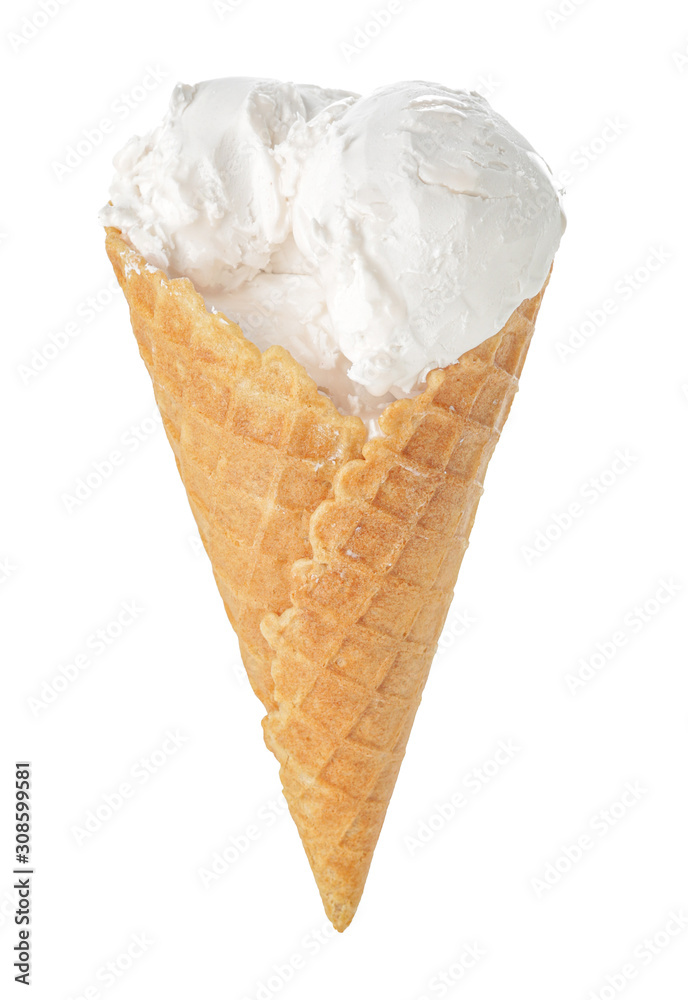 Sweet tasty ice-cream on white background