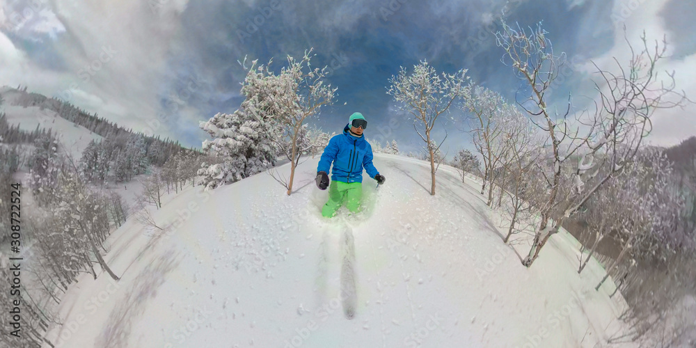 SELFIE: Young man enjoys skiing through the champagne powder in Deer Valley.