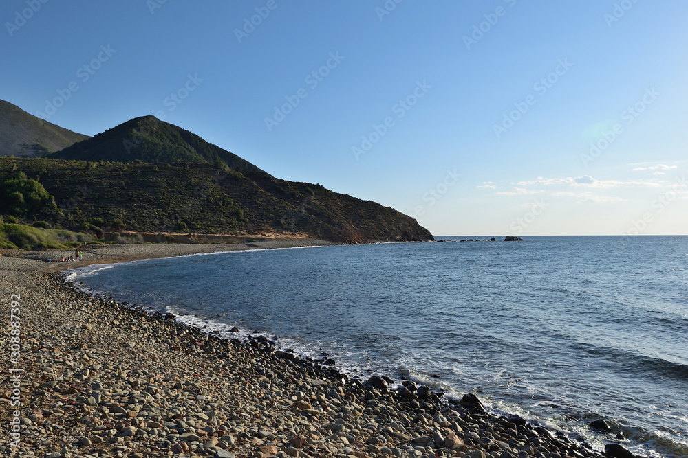 Marmaros海滩的海景-土耳其爱琴岛Gokceada（Imbros）