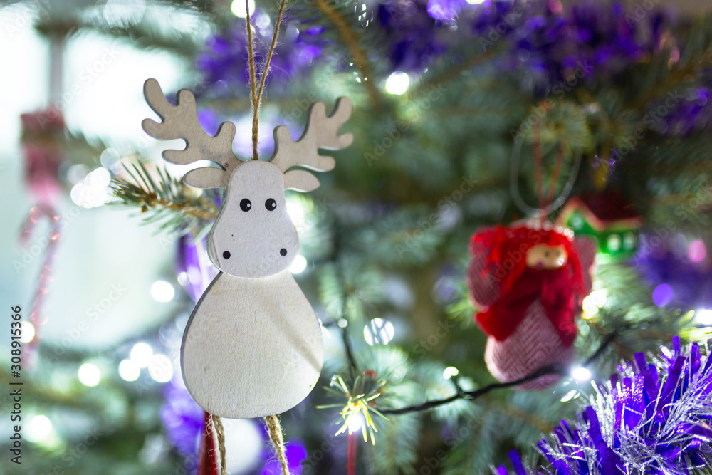 Christmas decorations on christmas tree