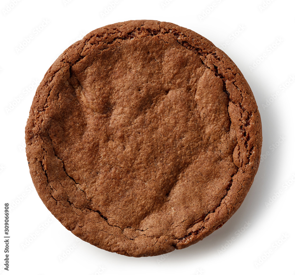 chocolate cookie on white background