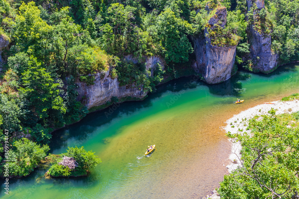 The valley of the Tarn river, french canyon