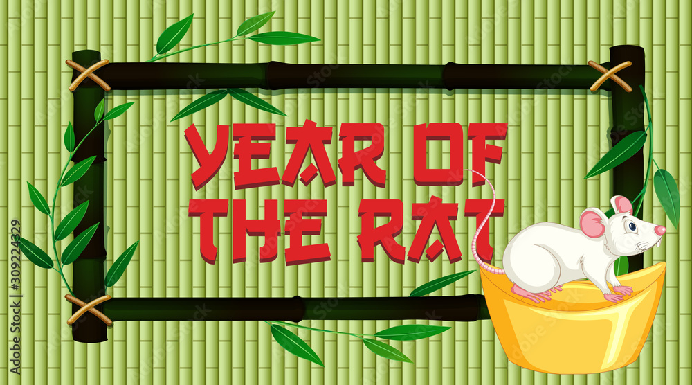 Happy new year background design with rat