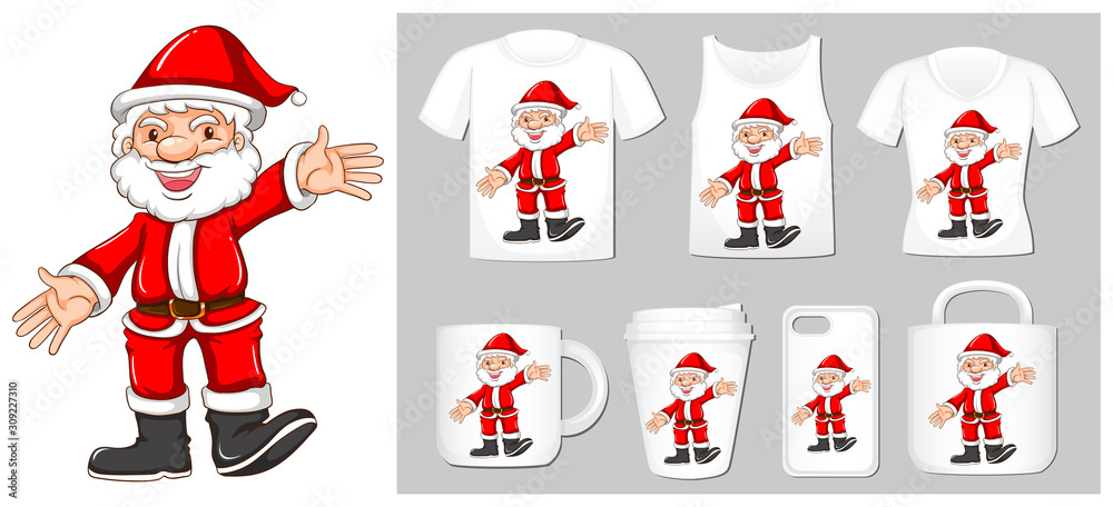 Christmas theme with Santa on many products