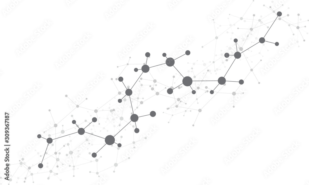 结构分子与通讯。Dna，原子，神经元。医学科学背景，科学