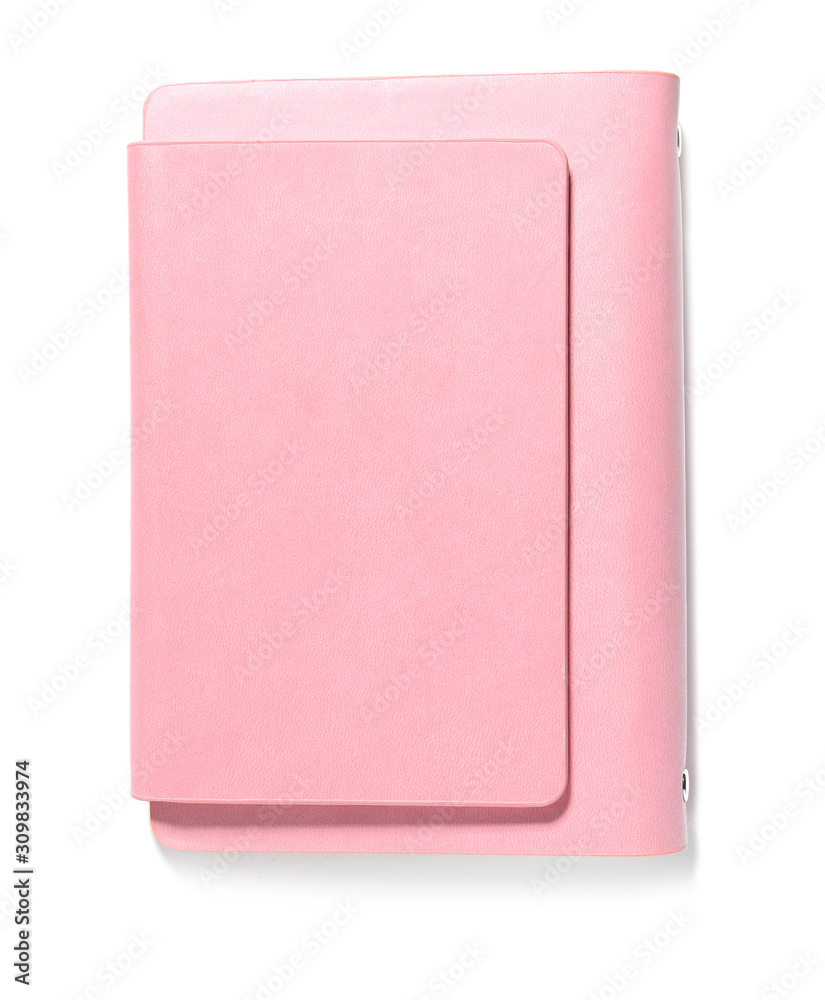 Stylish notebook on white background