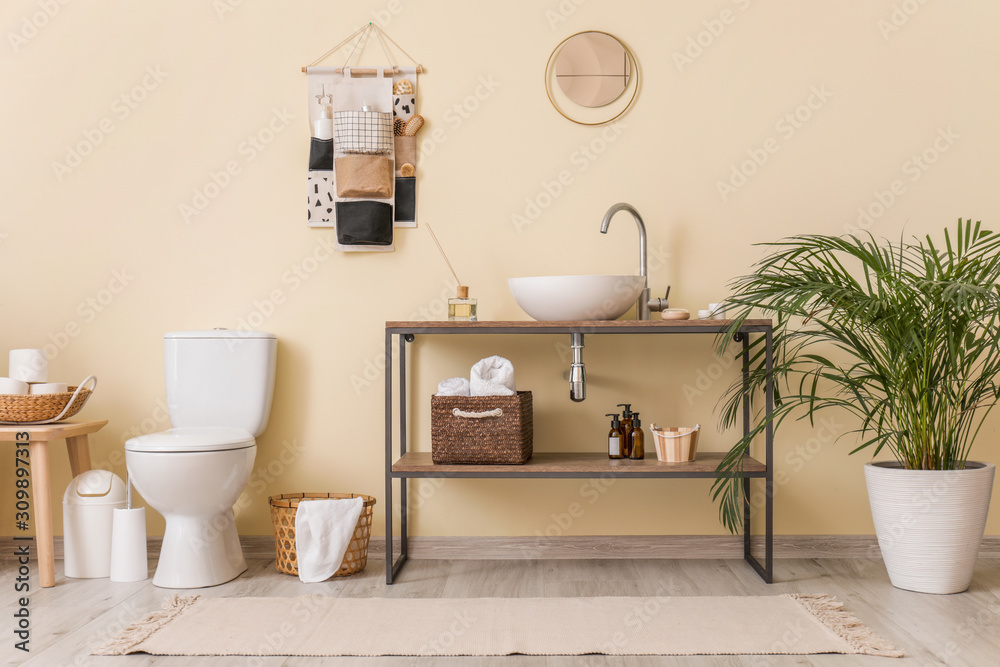 Interior of modern comfortable bathroom