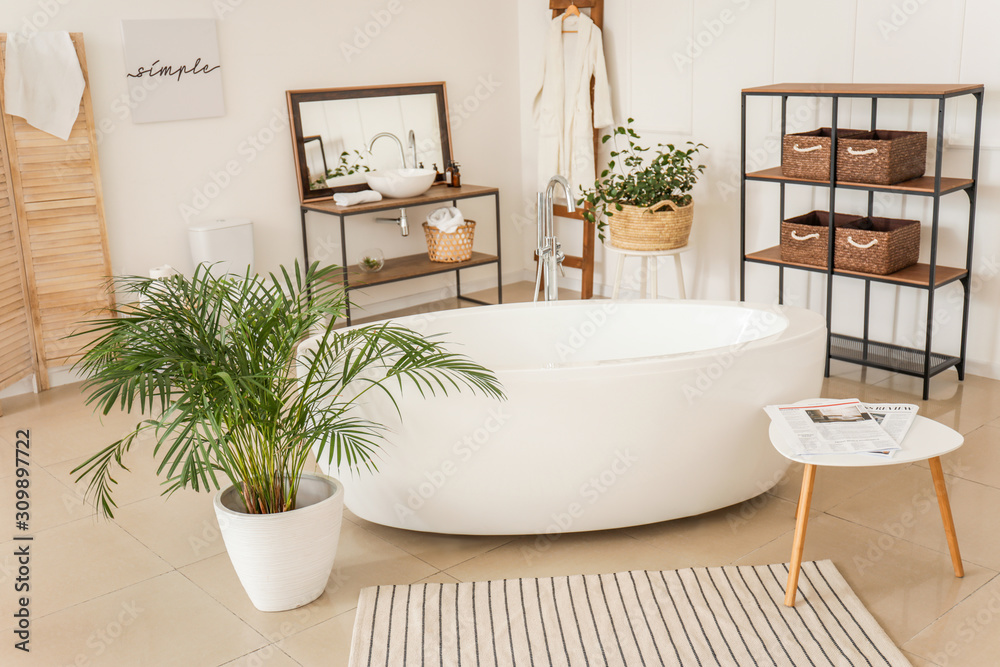 Interior of modern comfortable bathroom