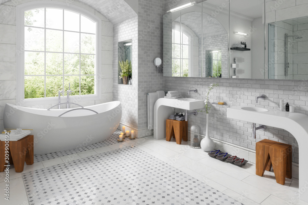 Old bathroom after renovation - 3d visualization