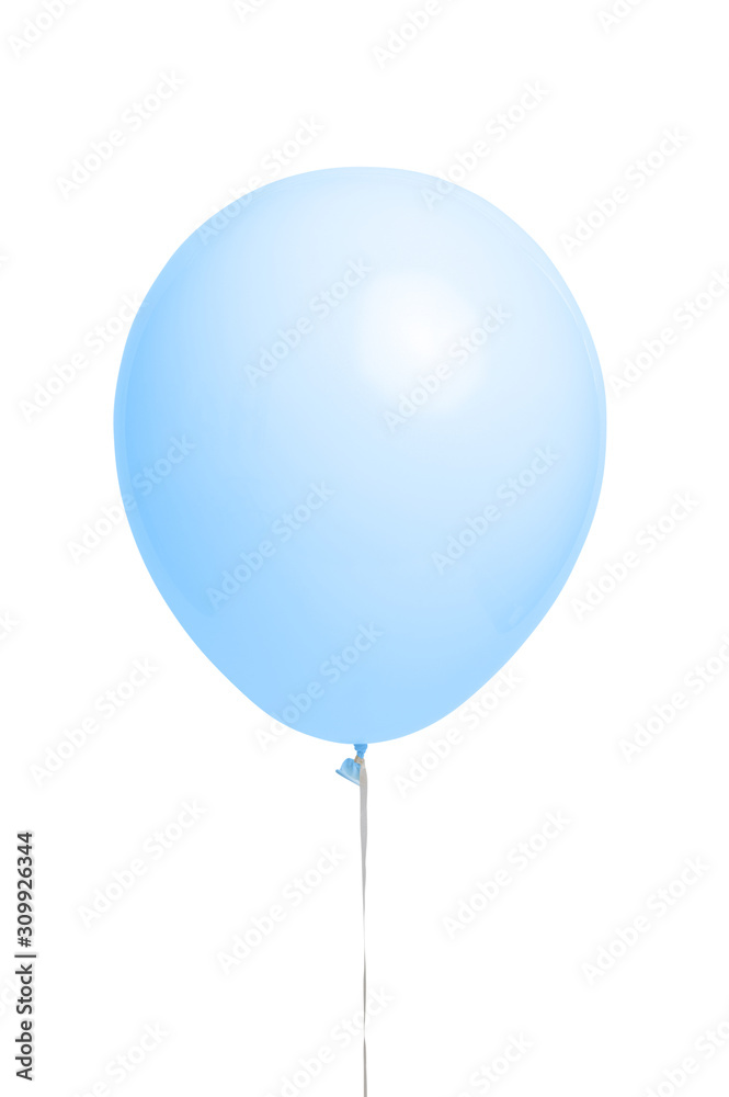 Blue helium balloon isolated on white