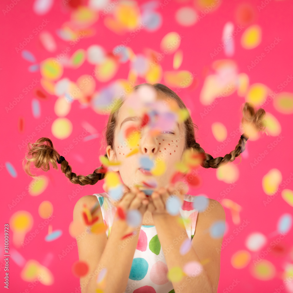 Portrait of fancy girl against pink background