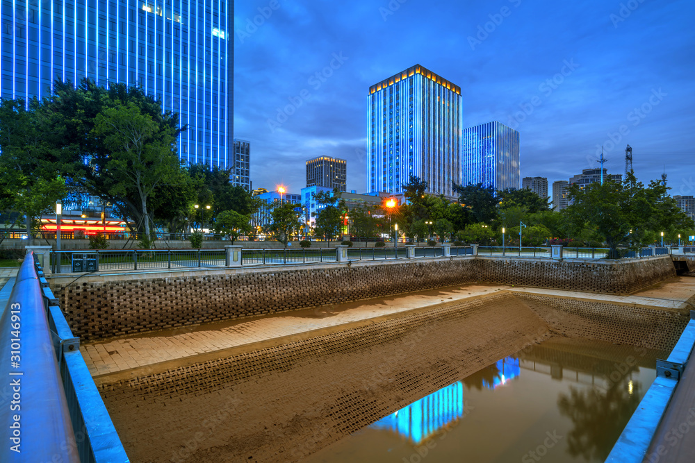 中国福州市，夜景