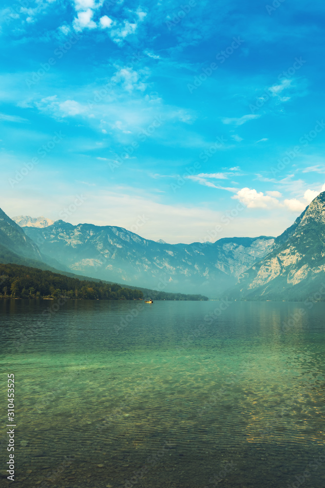 Lake Bohinj in summer morning