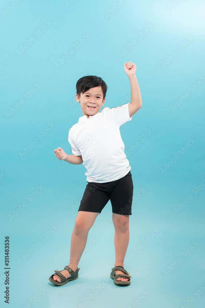 Happy boy isolated on the white background