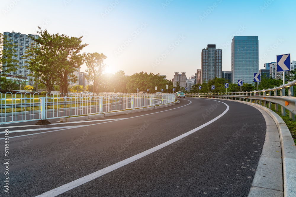 Guangzhou city roads and architectural landscape