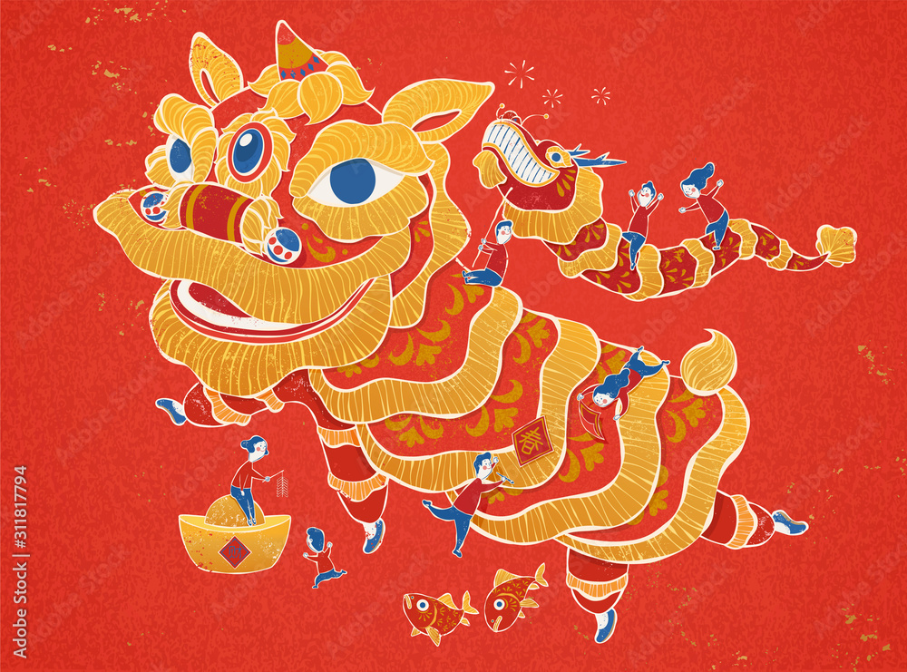 New year lion dance