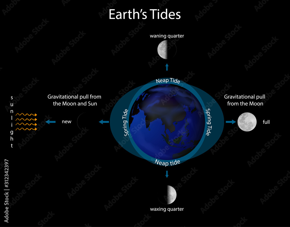地球潮汐示意图