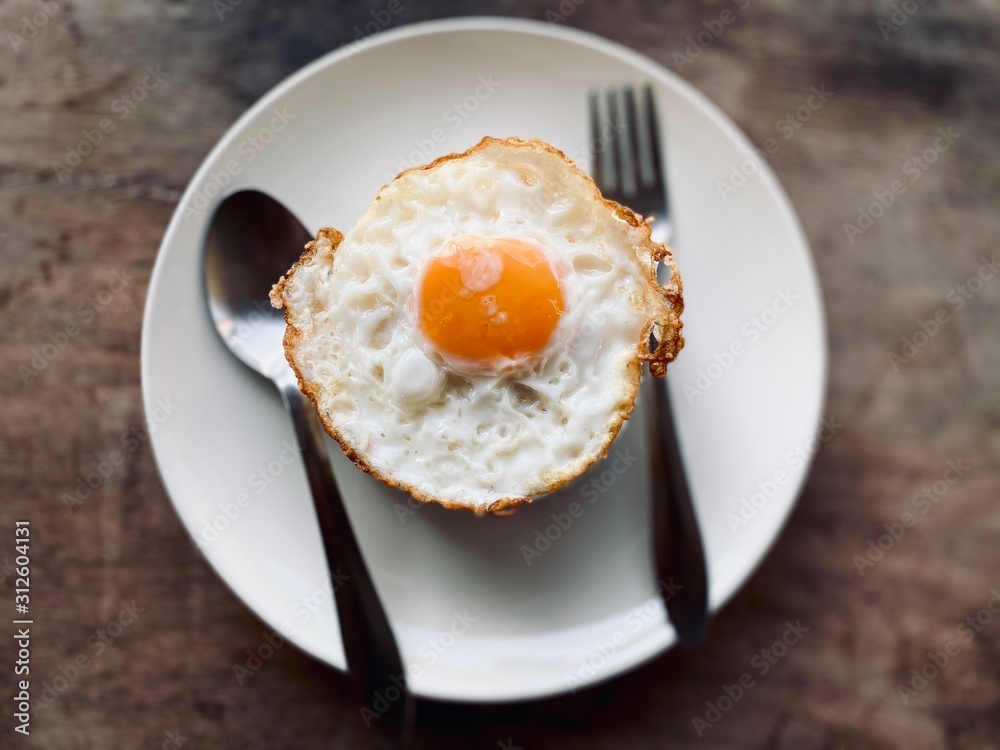 fried egg on a plate