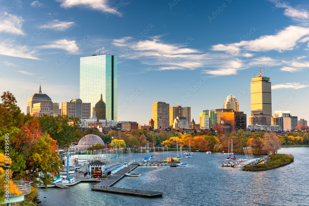 Boston, Massachusetts, USA skyline on the Charles River