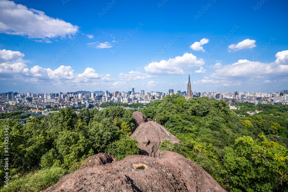 city skyline in hangzhou china