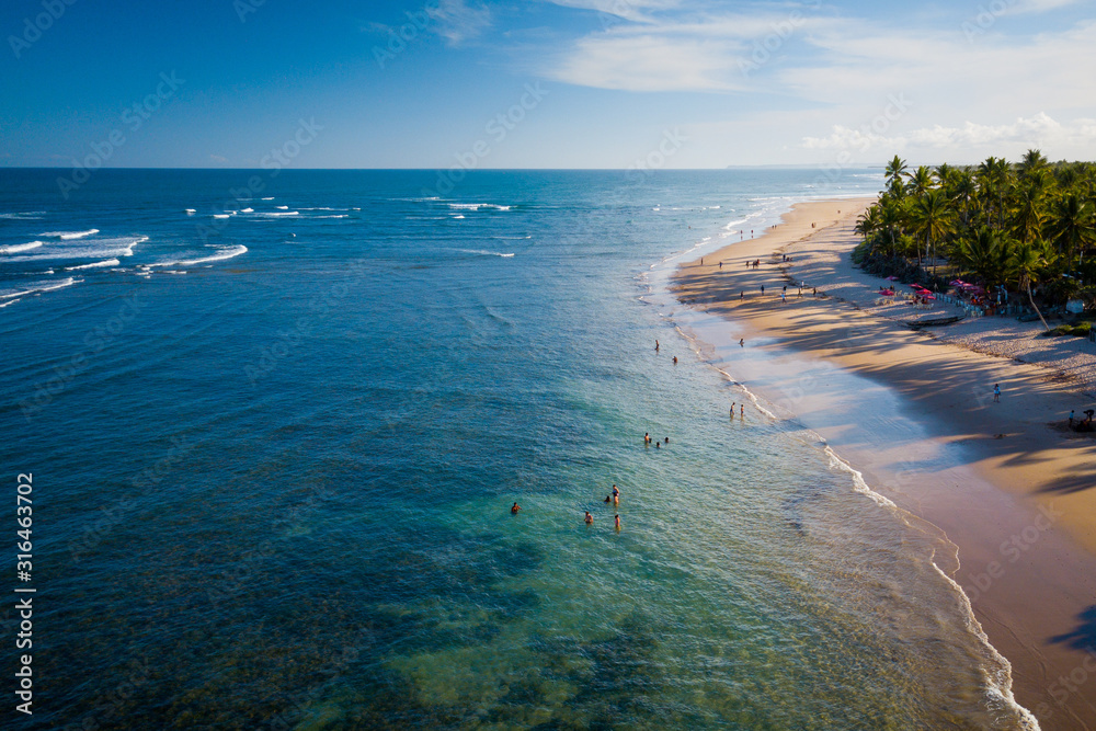 Algodões beach is located on the Maraú peninsula, one of the main tourist destinations in the south 