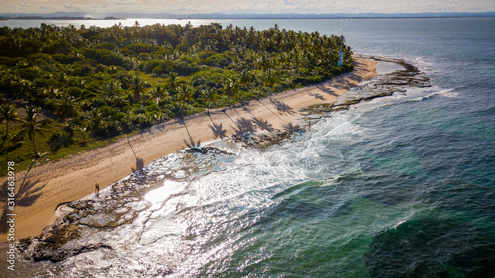 Aerial view of beaches in Barra Grande, one of the most visited tourist destinations on the Maraú pe