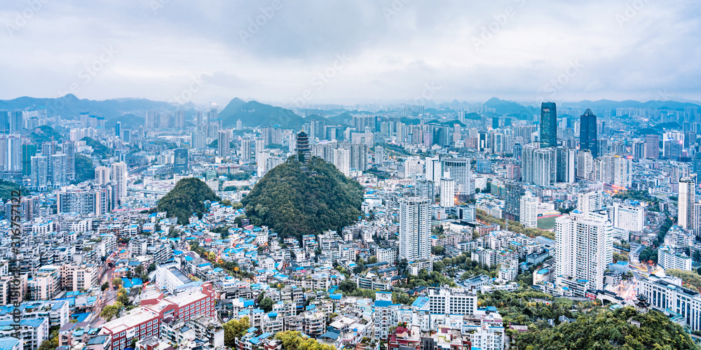 Panoramic view of Guiyang City, Guizhou Province, China