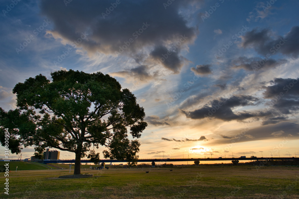 冬の夕焼け空