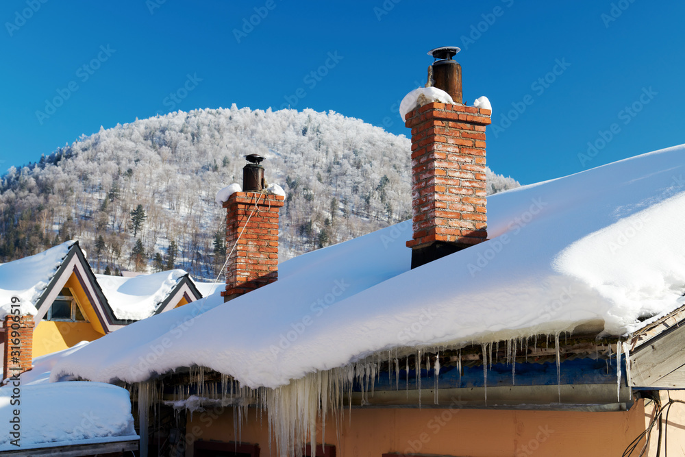 中国雪乡美丽的雪景。