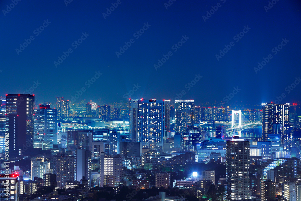 光が溢れる東京の夜景