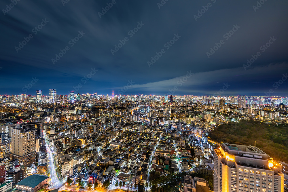 光が溢れる東京の夜景