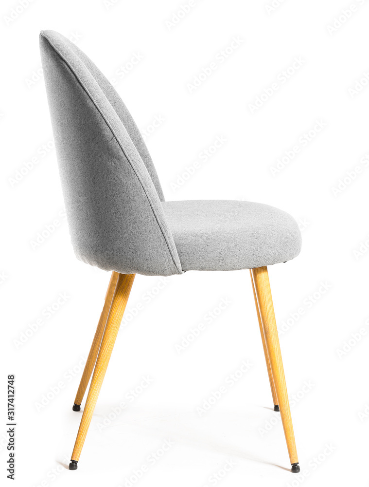 Modern chair on white background