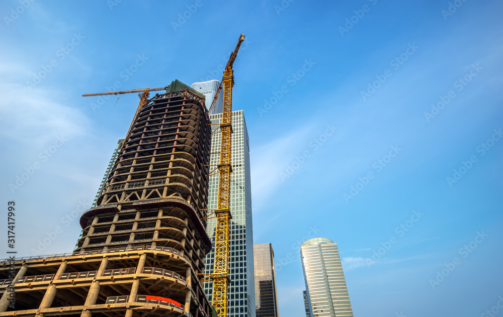 Skyscraper construction site