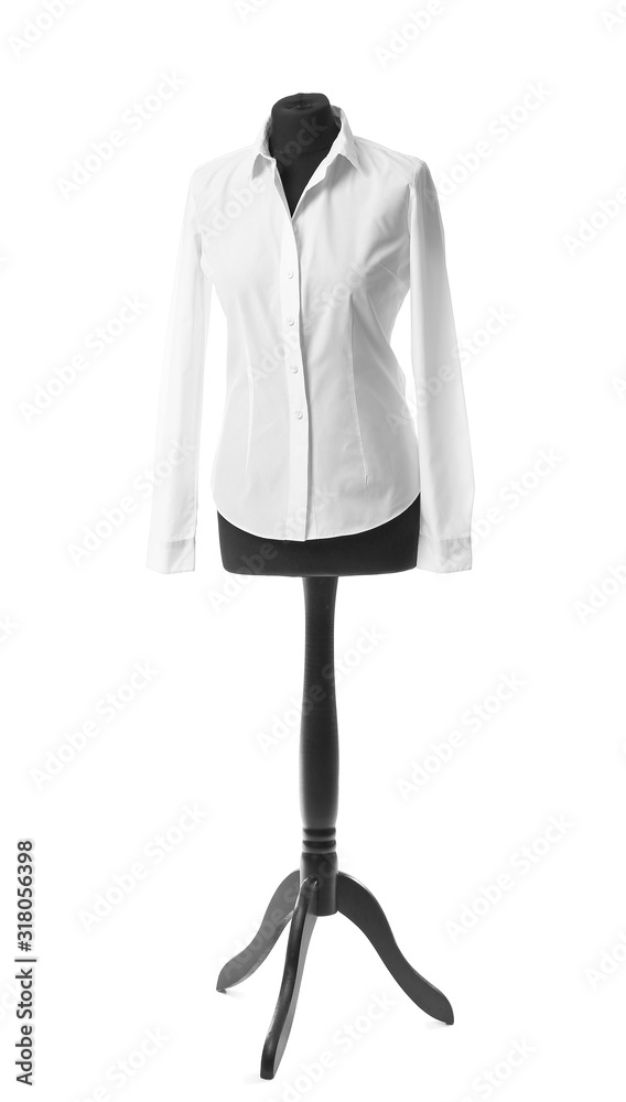 Mannequin with shirt on white background