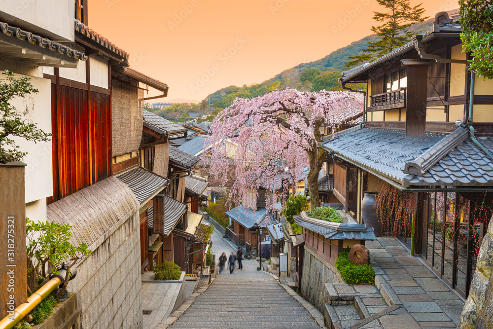 春天的日本京都古城