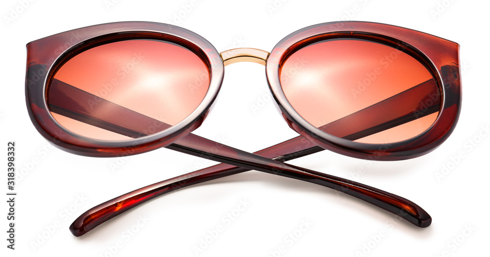 Stylish sunglasses on white background