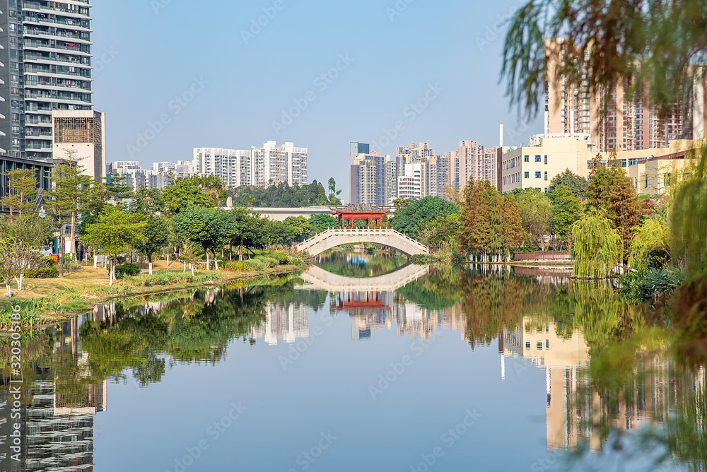 Cityscape of Nansha District, Guangzhou, China