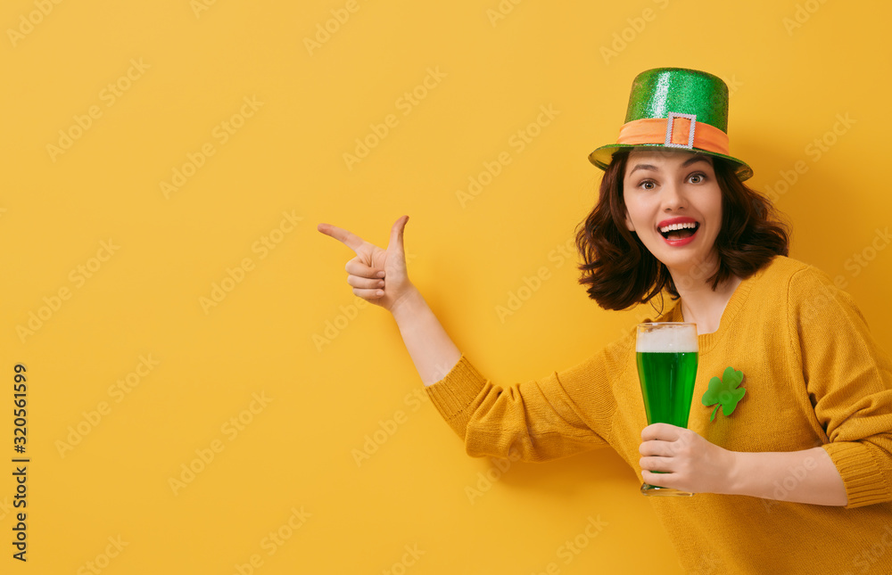 woman in leprechaun hat