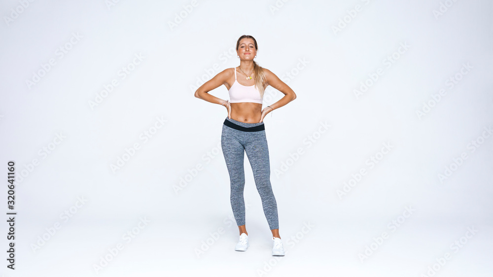 Woman athlete in workout clothes