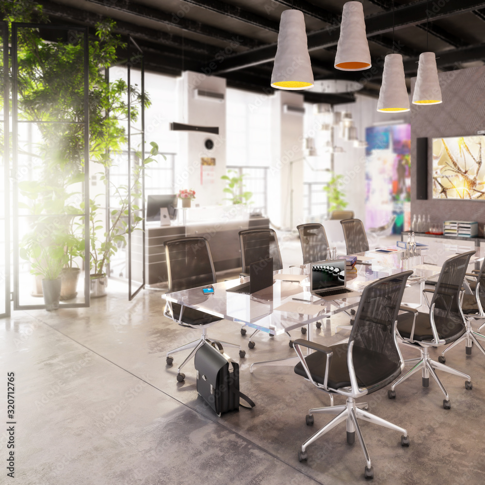 Contemporary Meeting Area Design - detail 3d visualization