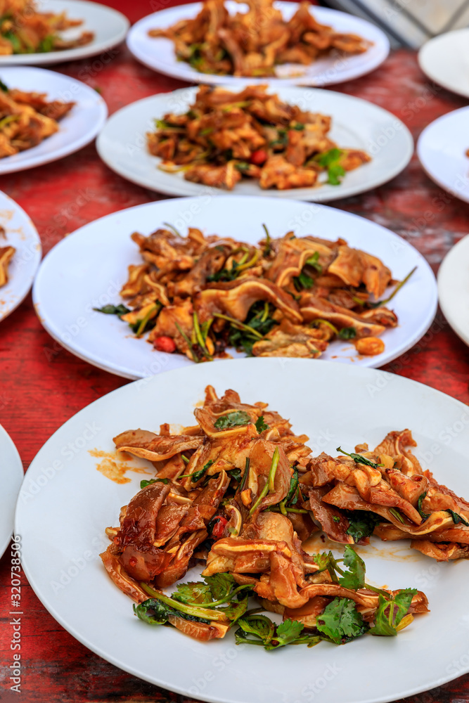 Delicious pork ears snack cold dish,Chinese food.