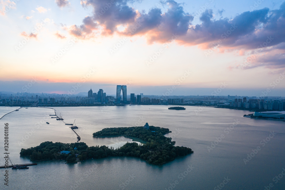 city skyline in suzhou china